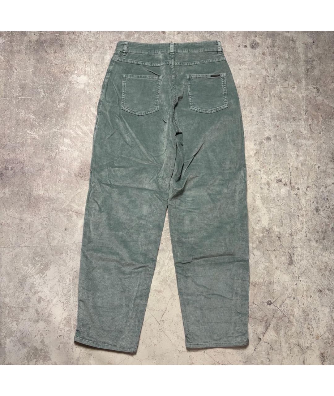 PESERICO Бирюзовые хлопко-эластановые брюки широкие, фото 2