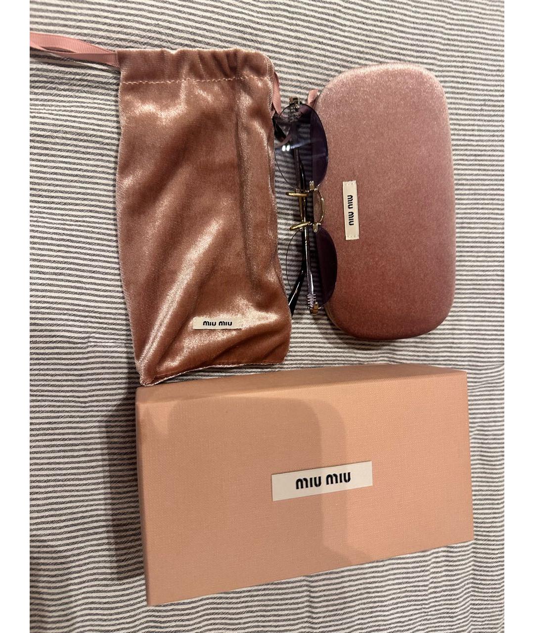 MIU MIU Голубые металлические солнцезащитные очки, фото 4