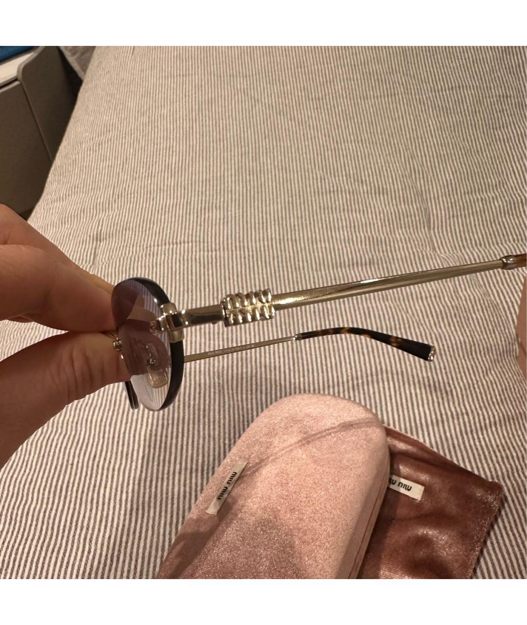 MIU MIU Голубые металлические солнцезащитные очки, фото 3