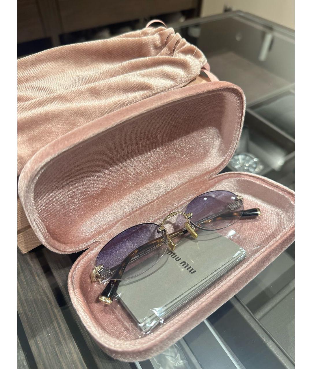 MIU MIU Голубые металлические солнцезащитные очки, фото 5