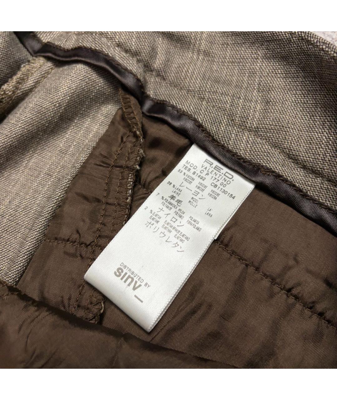 RED VALENTINO Коричневые вискозные брюки широкие, фото 5