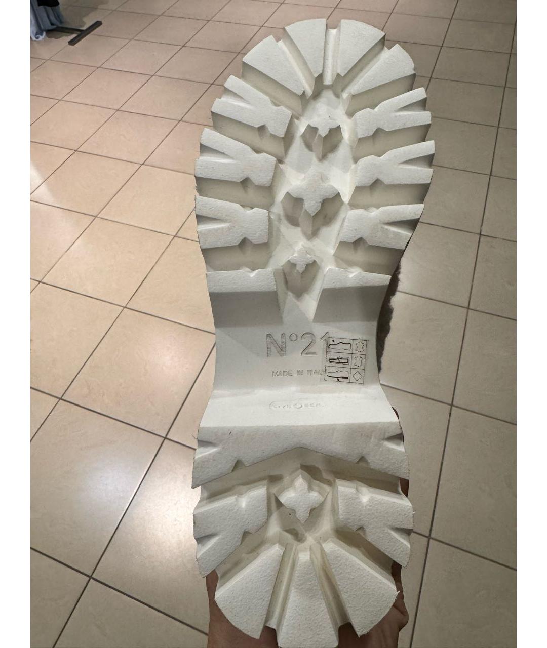 NO. 21 Бежевые синтетические полусапоги, фото 4