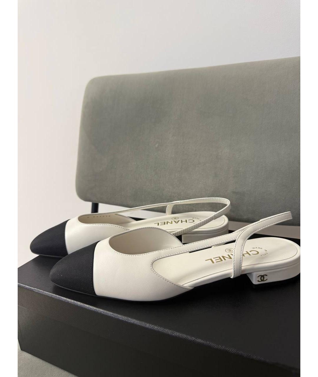 CHANEL Белые кожаные балетки, фото 5