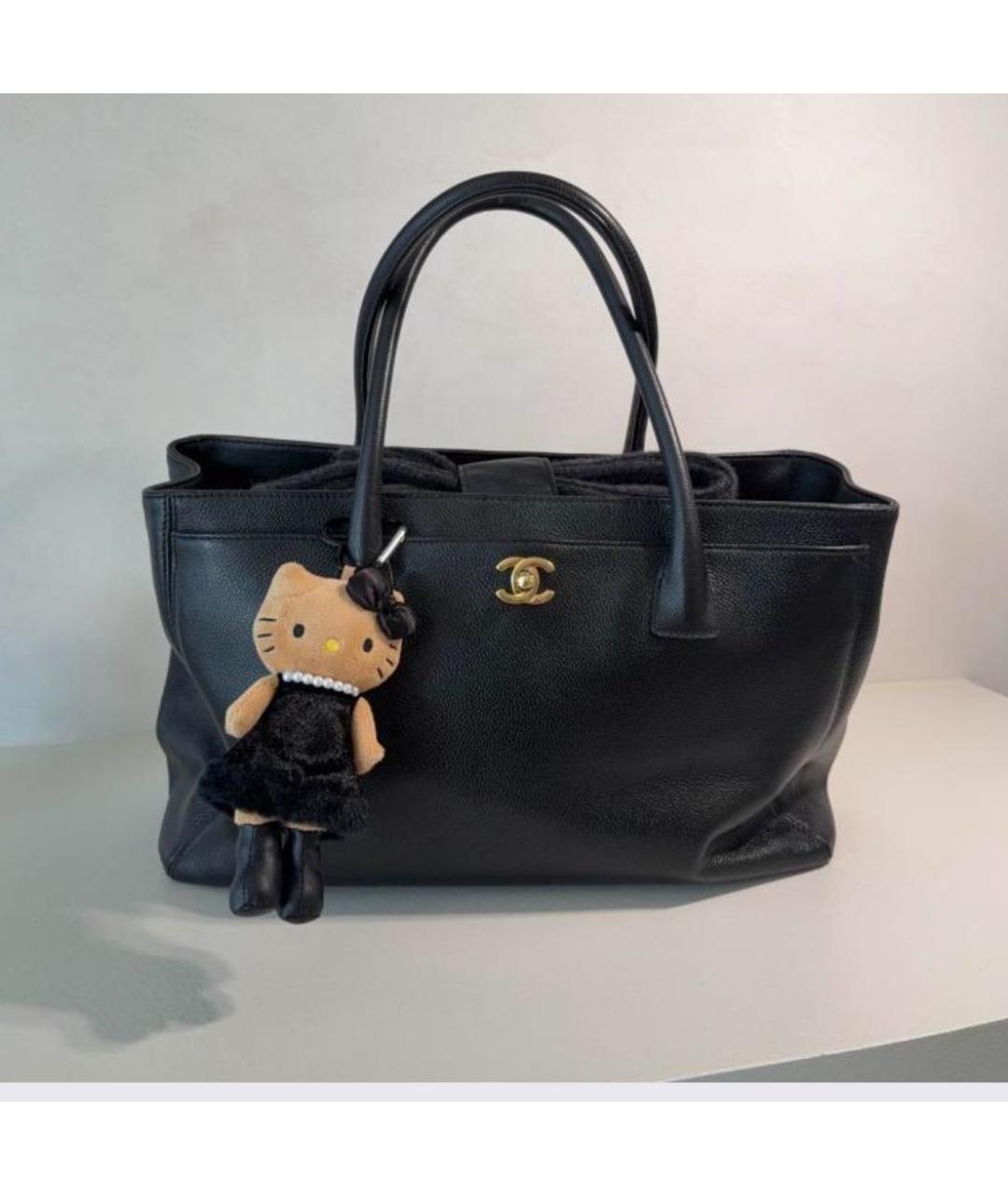 CHANEL Черная кожаная сумка тоут, фото 3