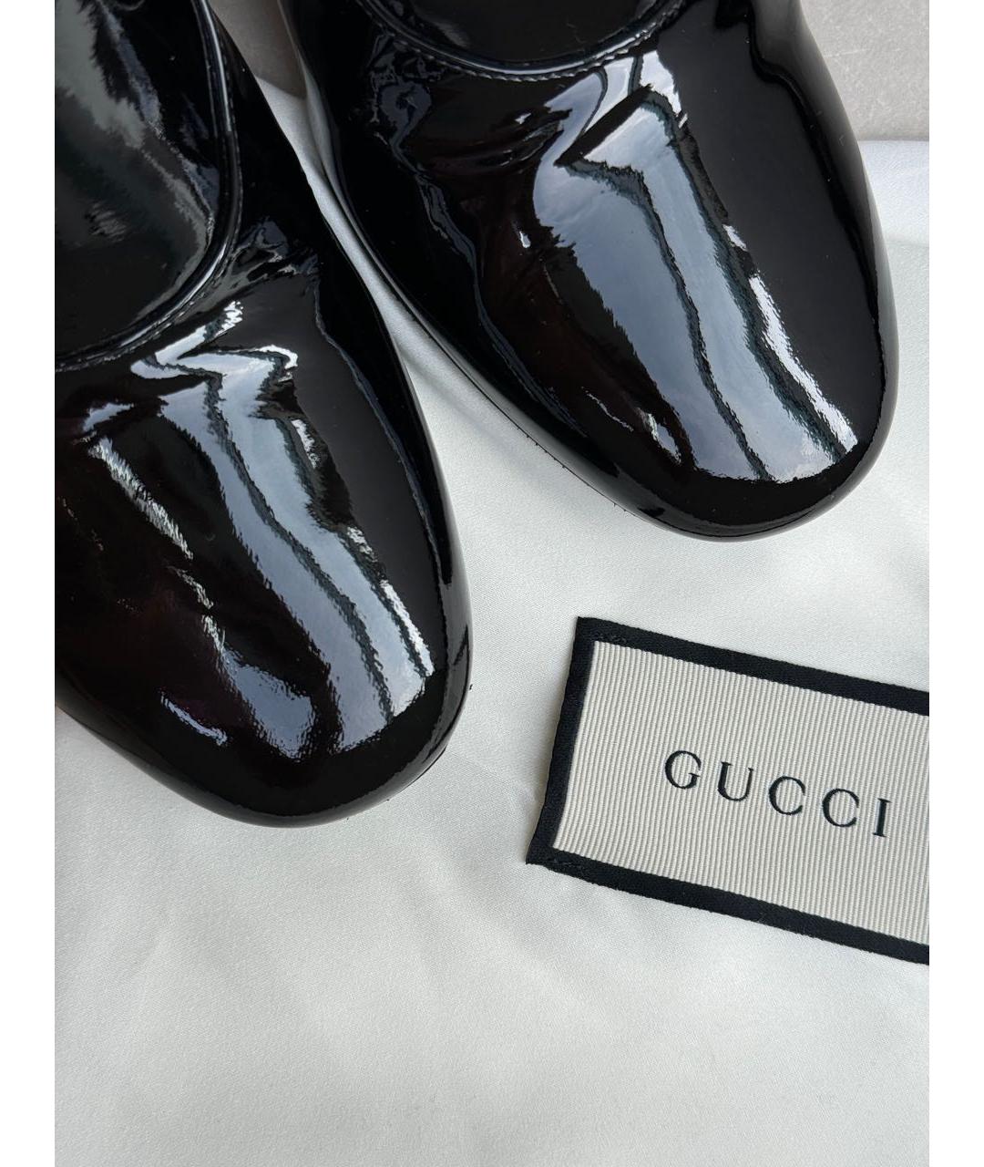 GUCCI Черные ботильоны из лакированной кожи, фото 3