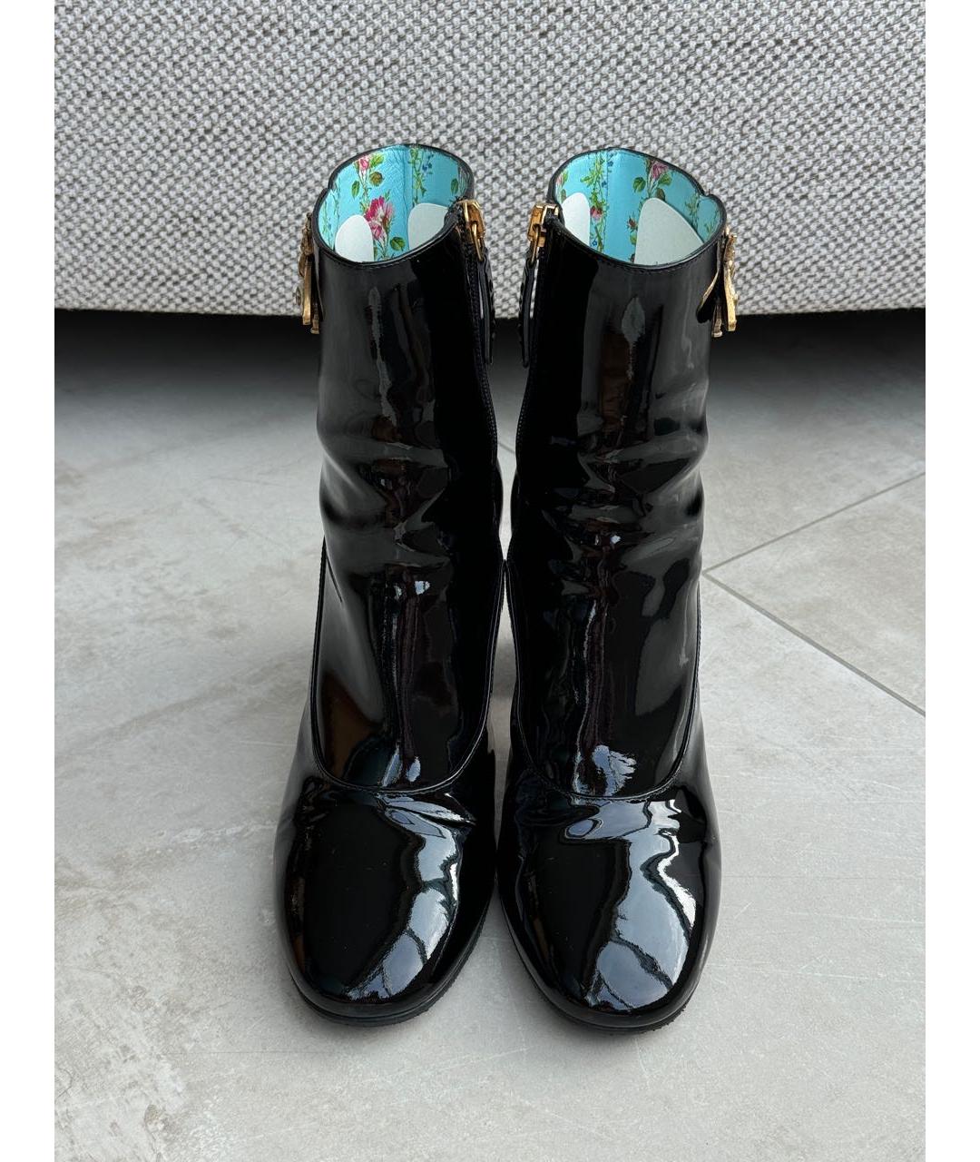 GUCCI Черные ботильоны из лакированной кожи, фото 2