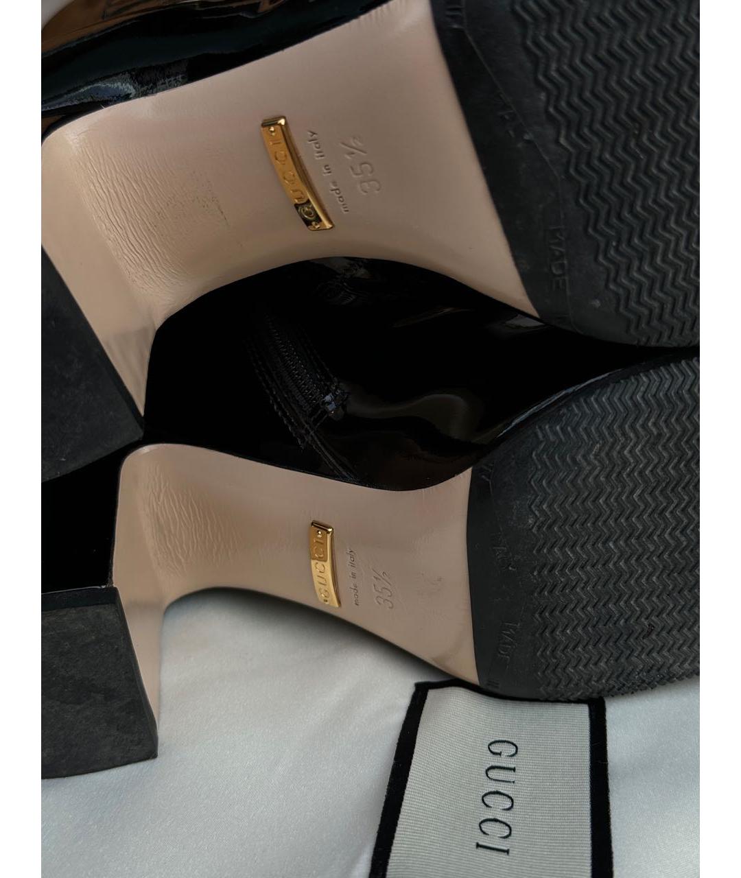 GUCCI Черные ботильоны из лакированной кожи, фото 5