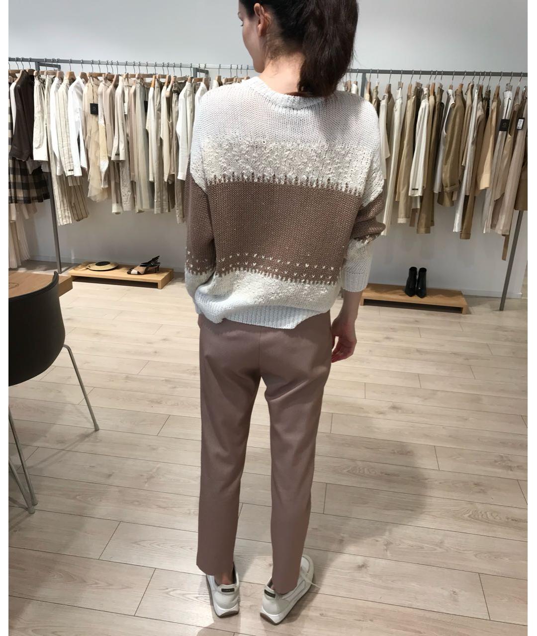 PESERICO Бежевый хлопковый джемпер / свитер, фото 4