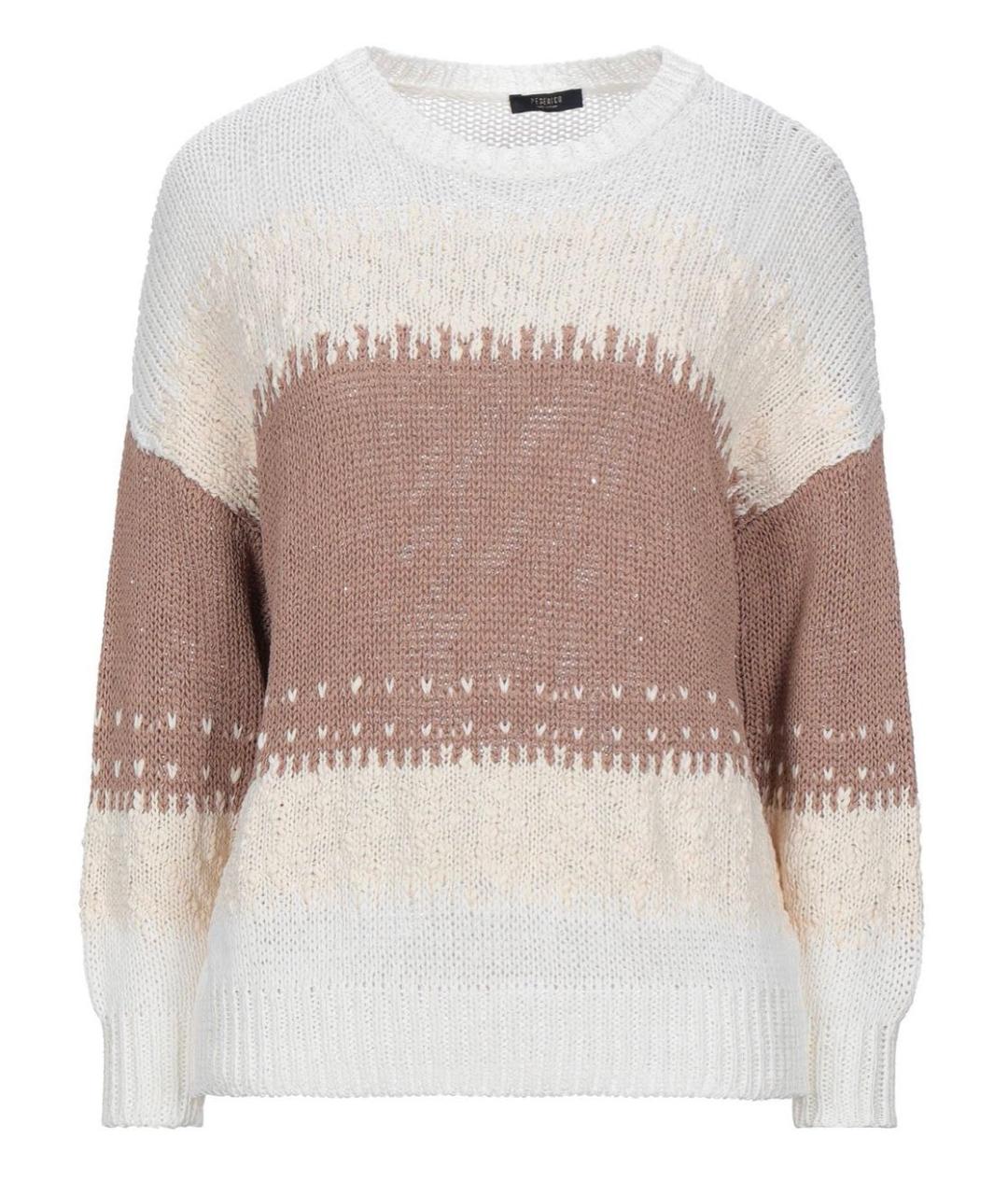 PESERICO Бежевый хлопковый джемпер / свитер, фото 9