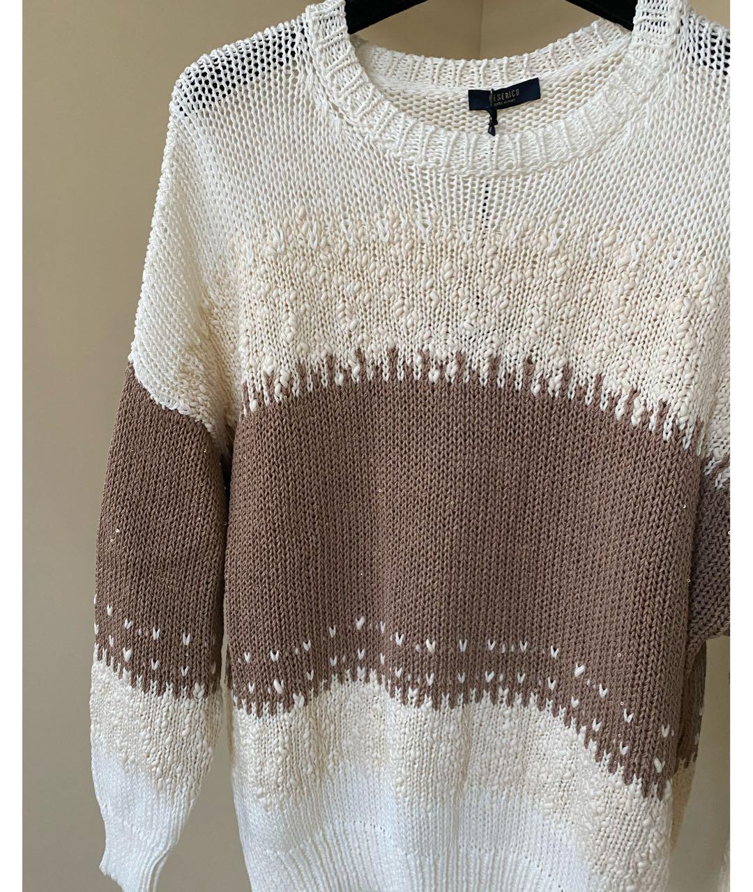 PESERICO Бежевый хлопковый джемпер / свитер, фото 6