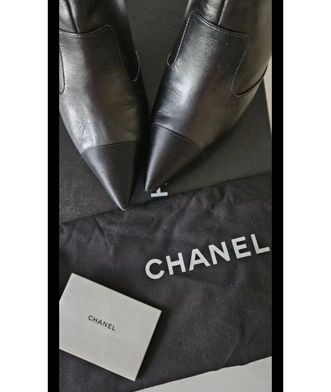 CHANEL Черные кожаные ботильоны, фото 8