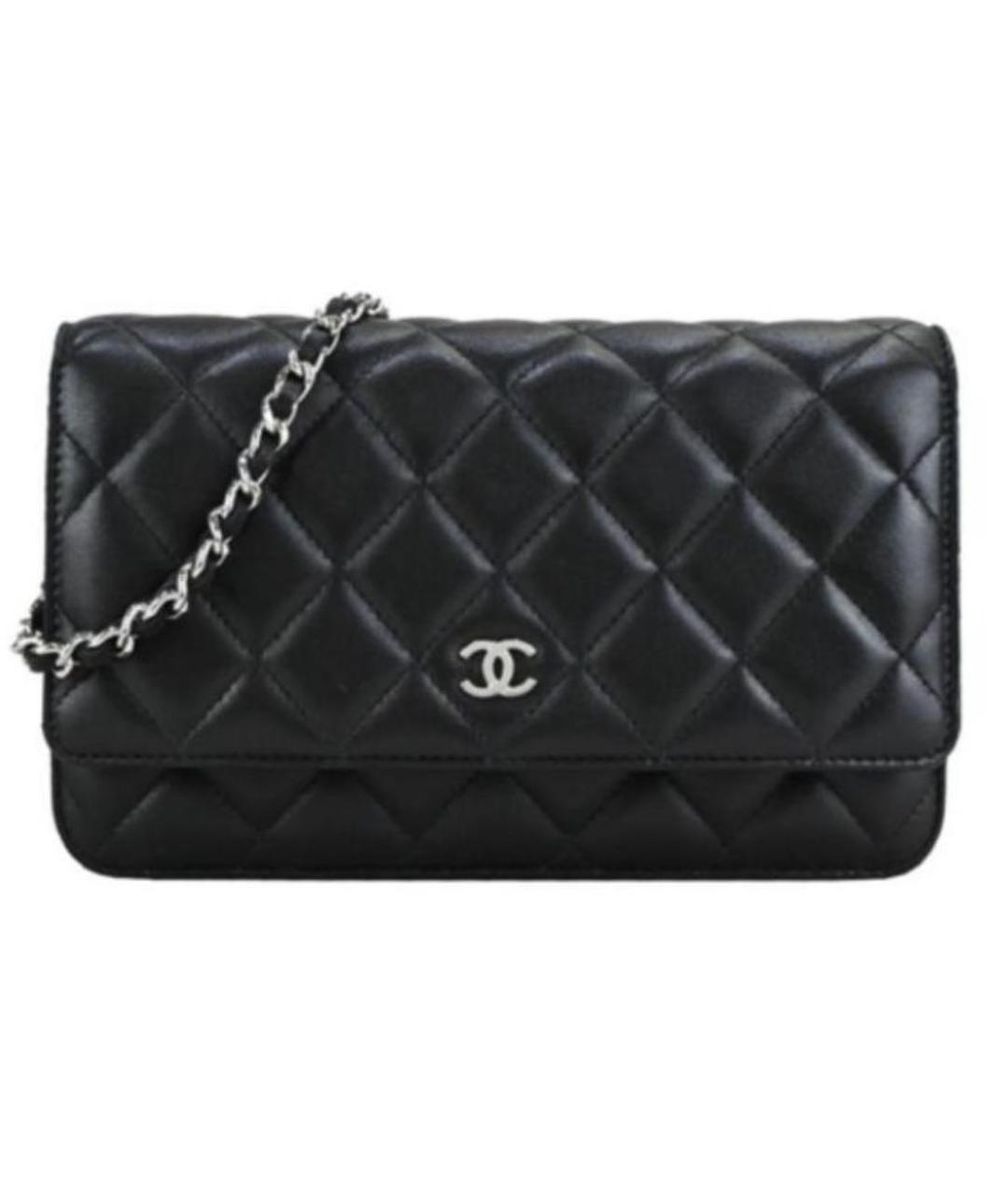 CHANEL Черная кожаная сумка через плечо, фото 7