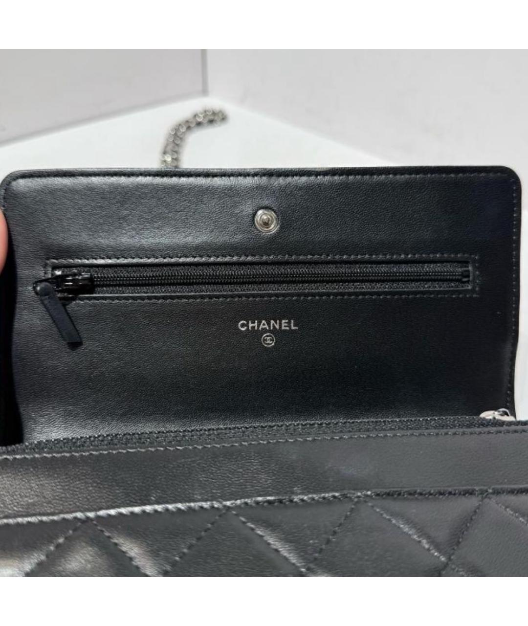 CHANEL Черная кожаная сумка через плечо, фото 6