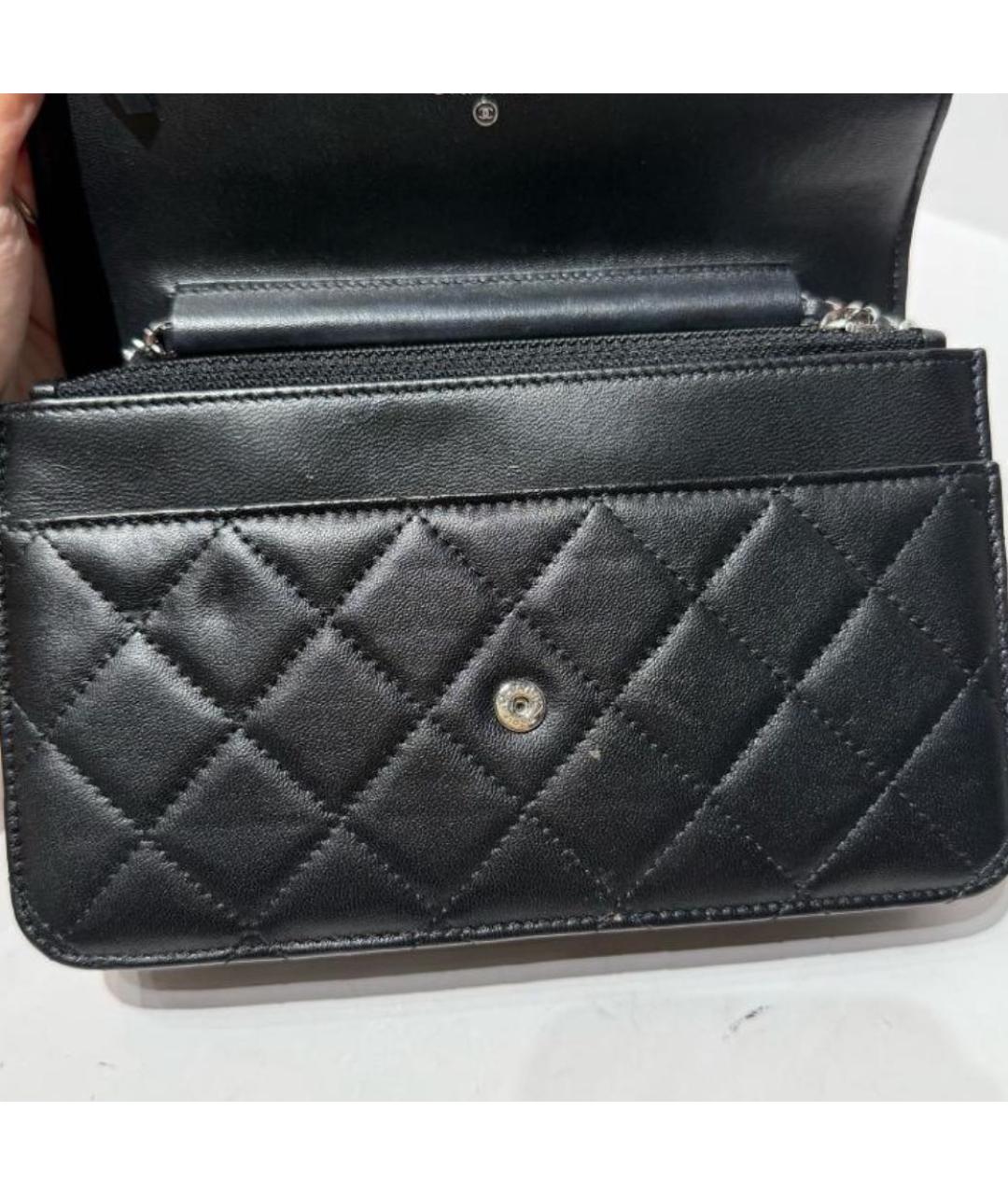 CHANEL Черная кожаная сумка через плечо, фото 5
