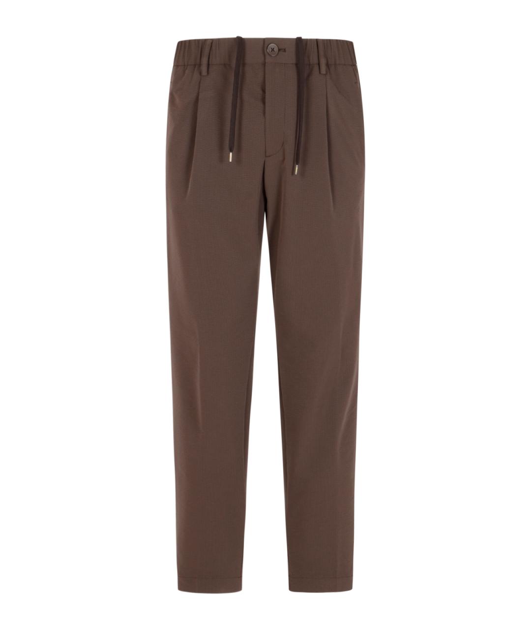 HERNO Коричневые повседневные брюки, фото 1