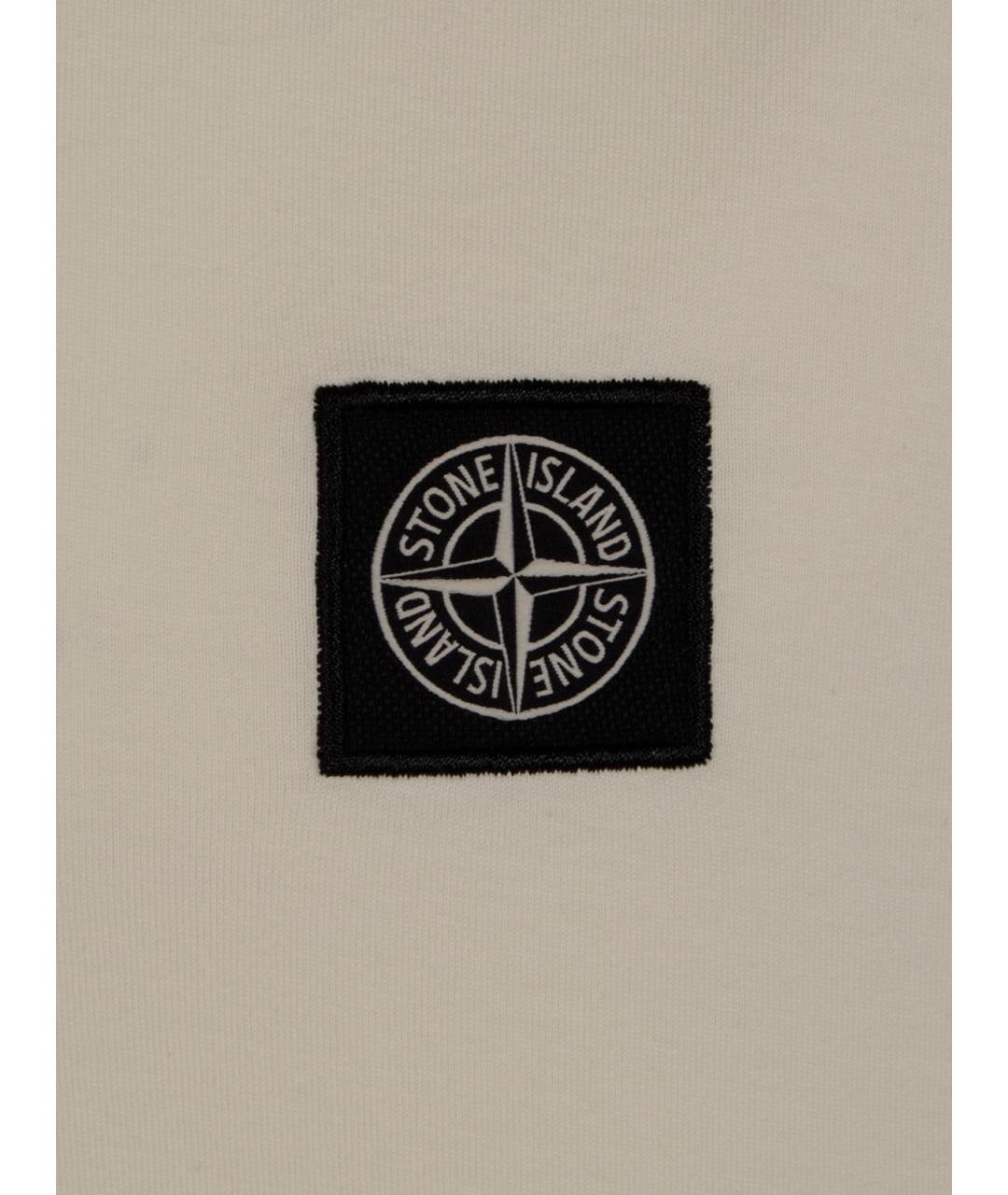 STONE ISLAND Белая хлопковая футболка, фото 3