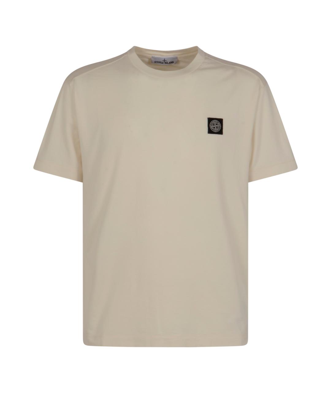 STONE ISLAND Белая хлопковая футболка, фото 1