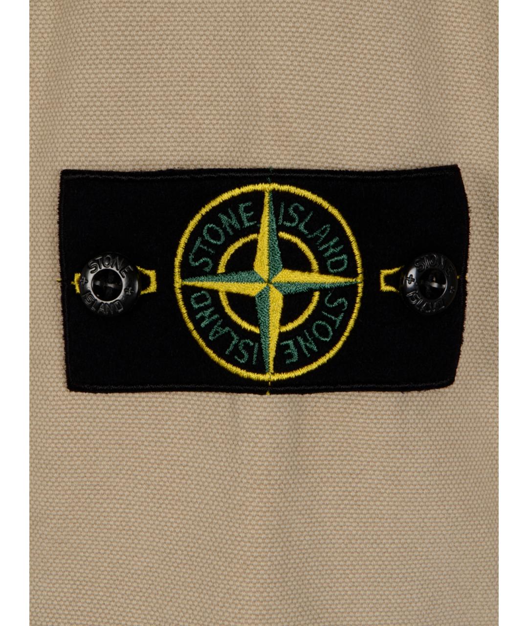 STONE ISLAND Бежевая хлопковая кэжуал рубашка, фото 3