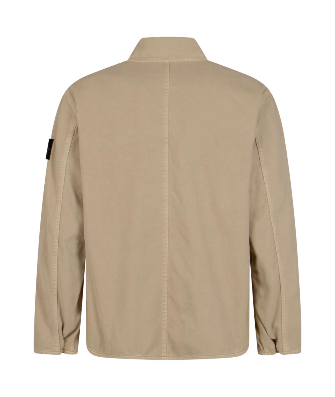 STONE ISLAND Бежевая хлопковая кэжуал рубашка, фото 2