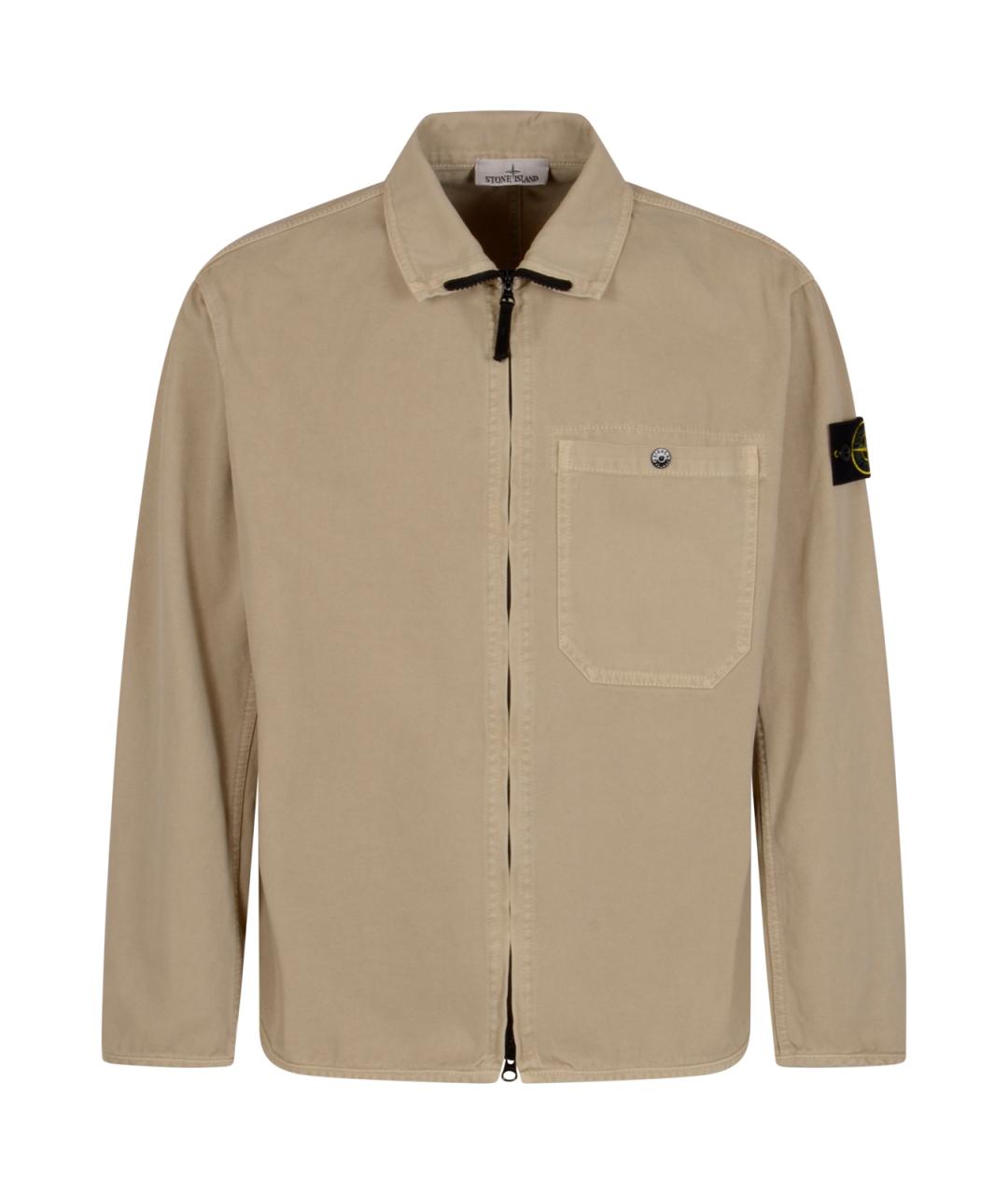STONE ISLAND Бежевая хлопковая кэжуал рубашка, фото 1