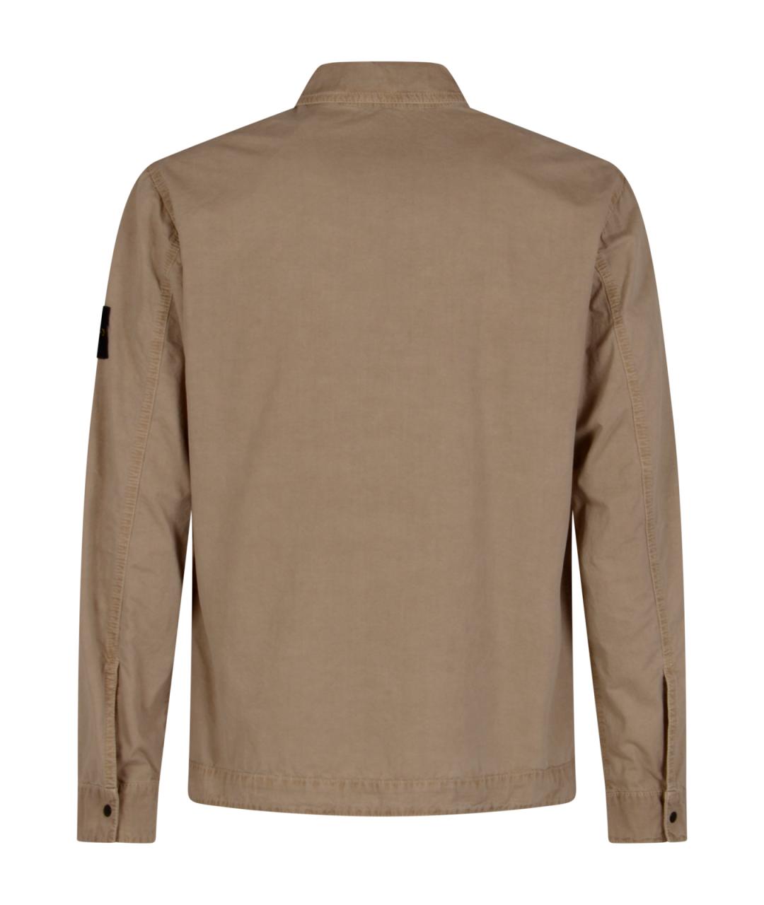 STONE ISLAND Бежевая хлопковая кэжуал рубашка, фото 2