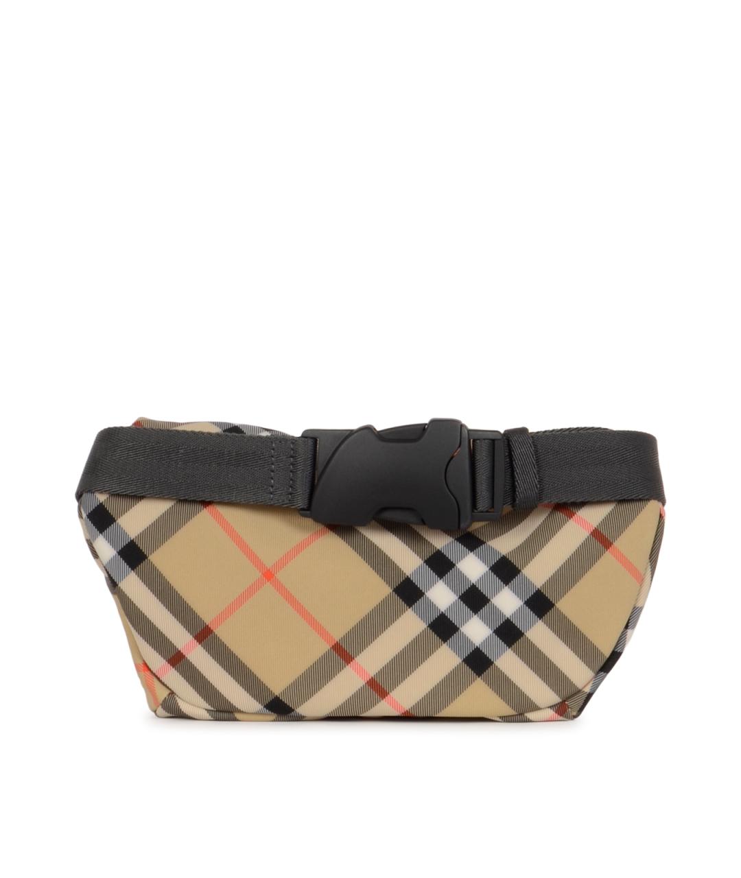 BURBERRY Бежевая синтетическая поясная сумка, фото 3