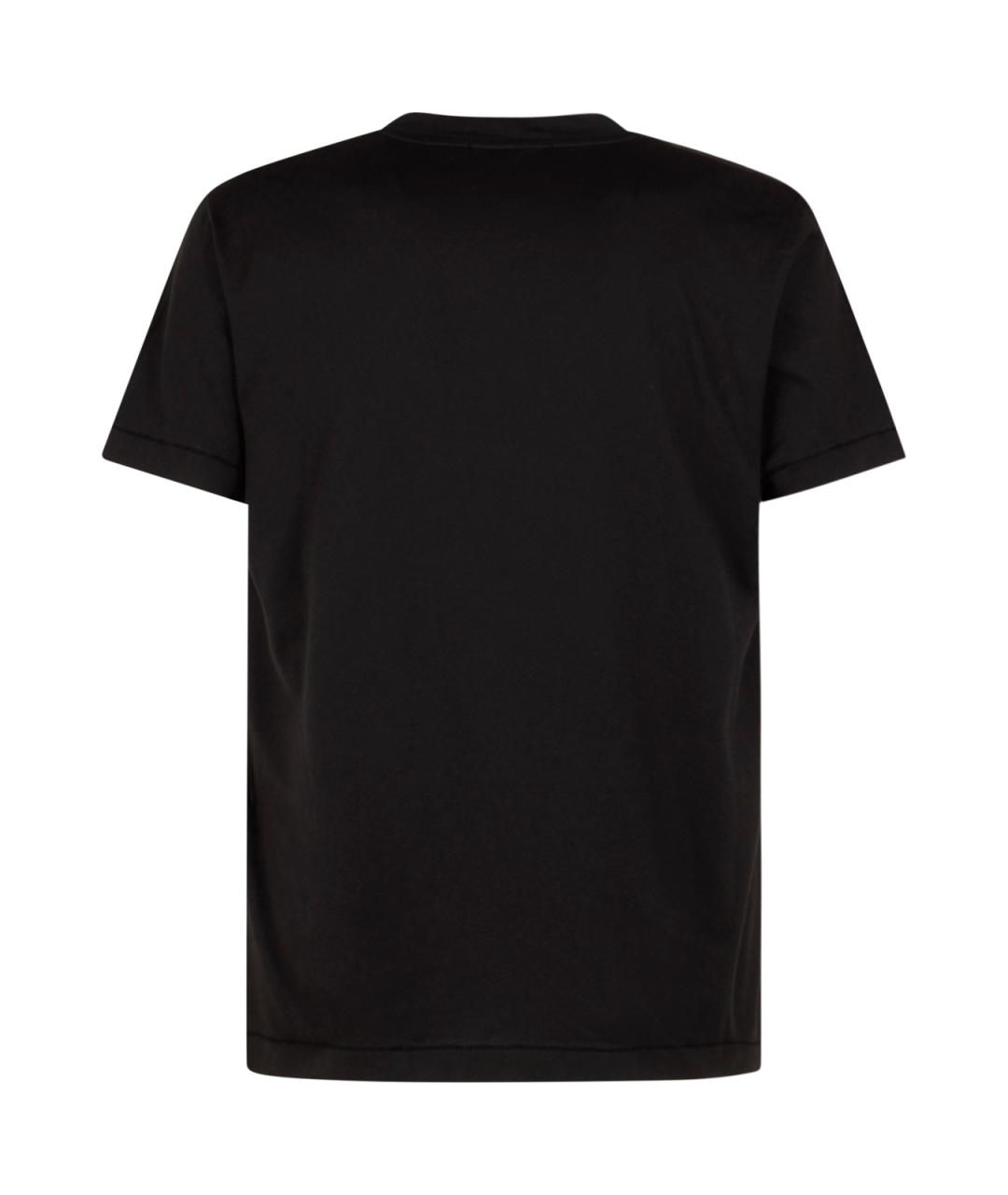STONE ISLAND Черная хлопковая футболка, фото 2