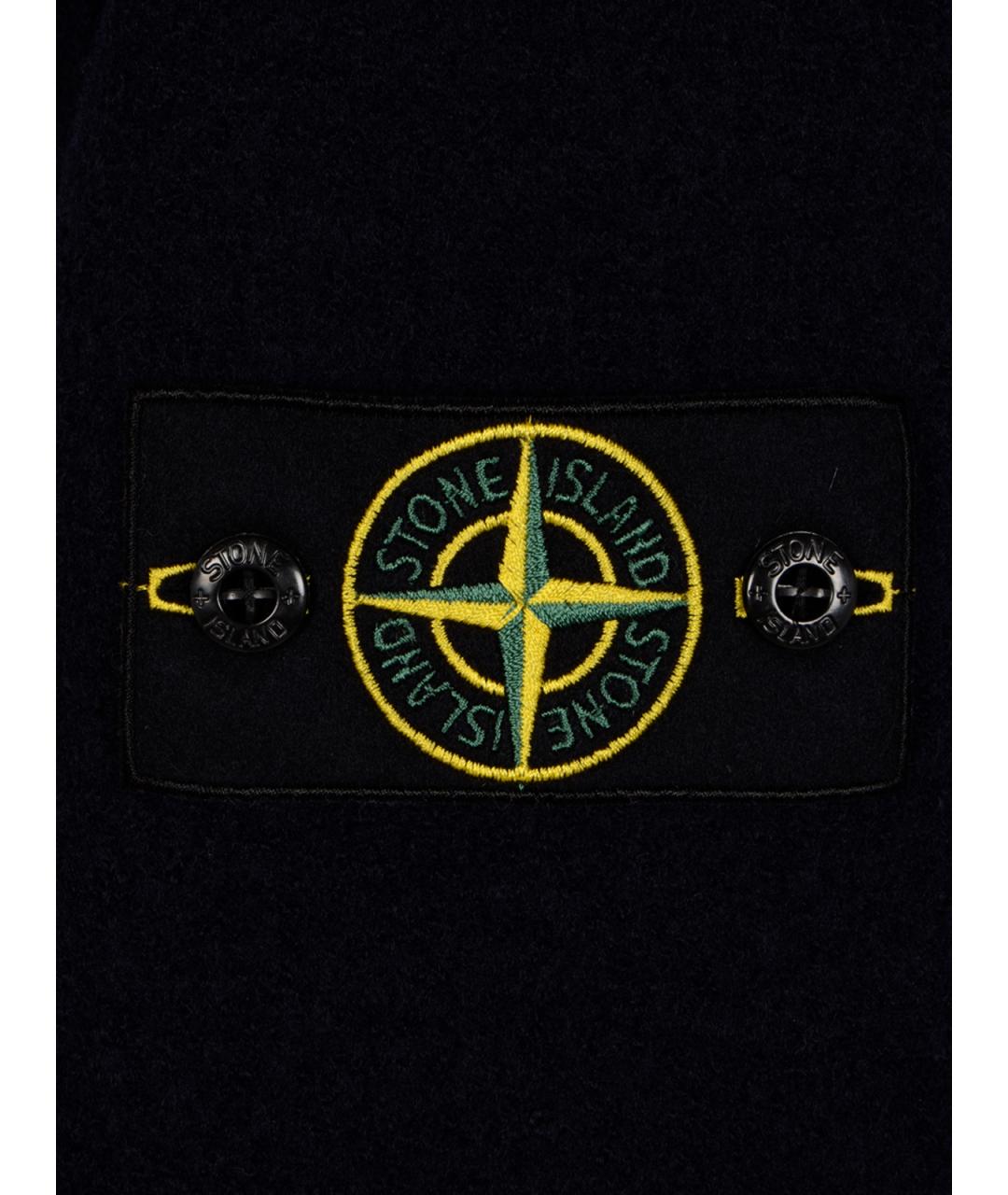 STONE ISLAND Синее шерстяное пальто, фото 3
