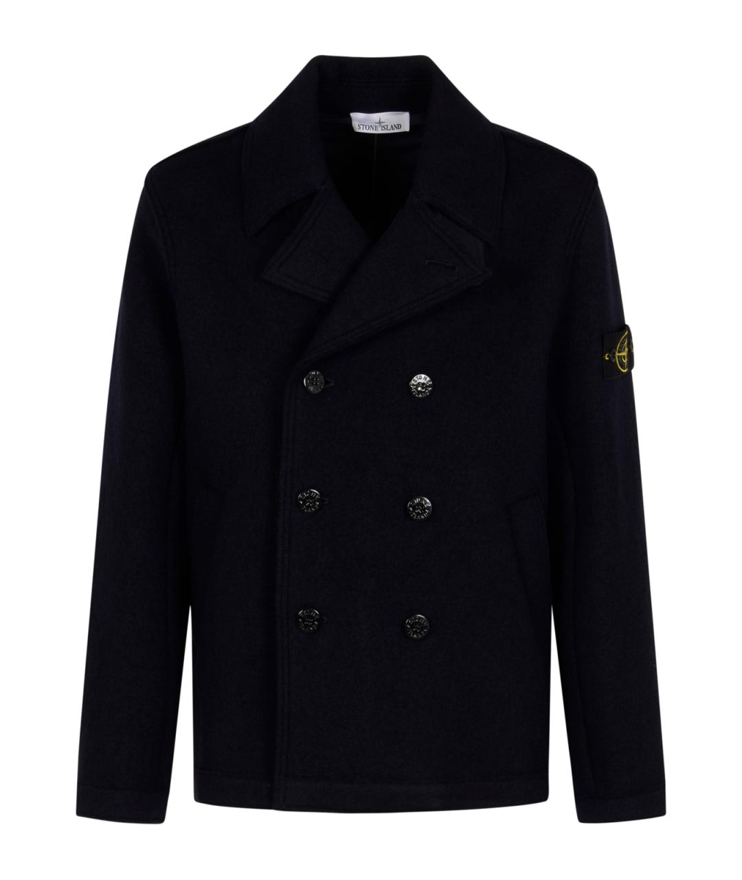 STONE ISLAND Синее шерстяное пальто, фото 1