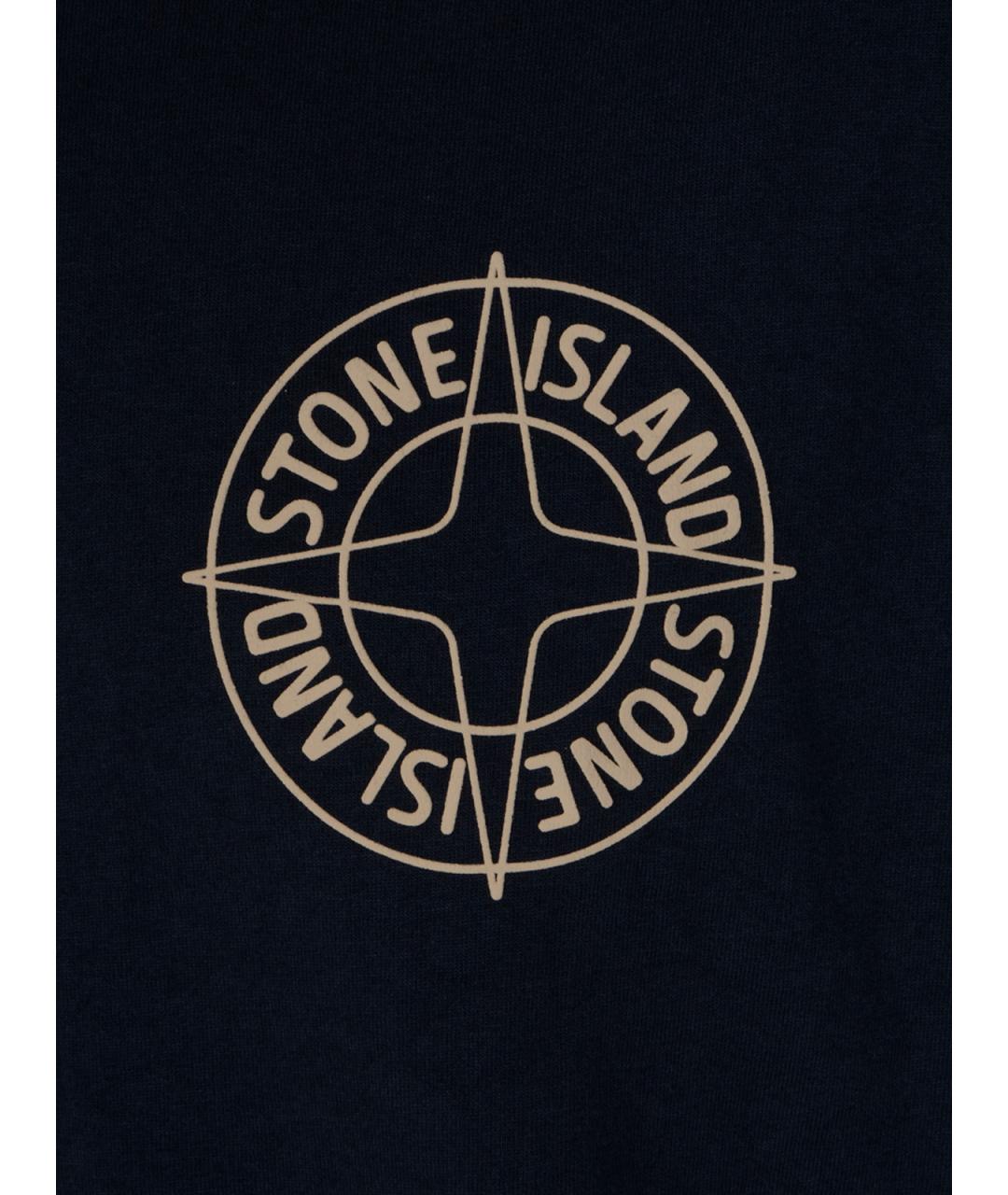 STONE ISLAND Синяя хлопковая футболка, фото 3