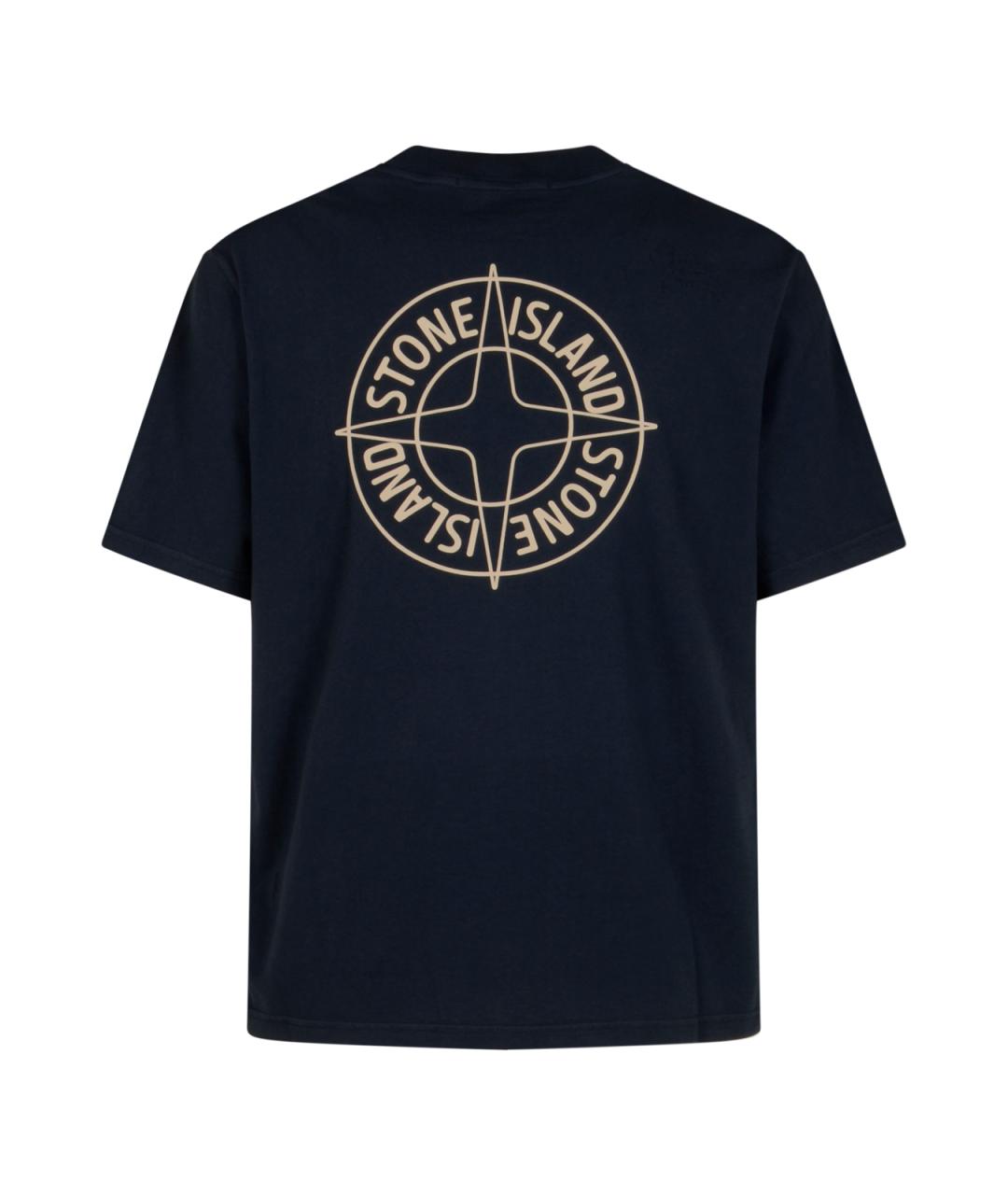 STONE ISLAND Синяя хлопковая футболка, фото 2