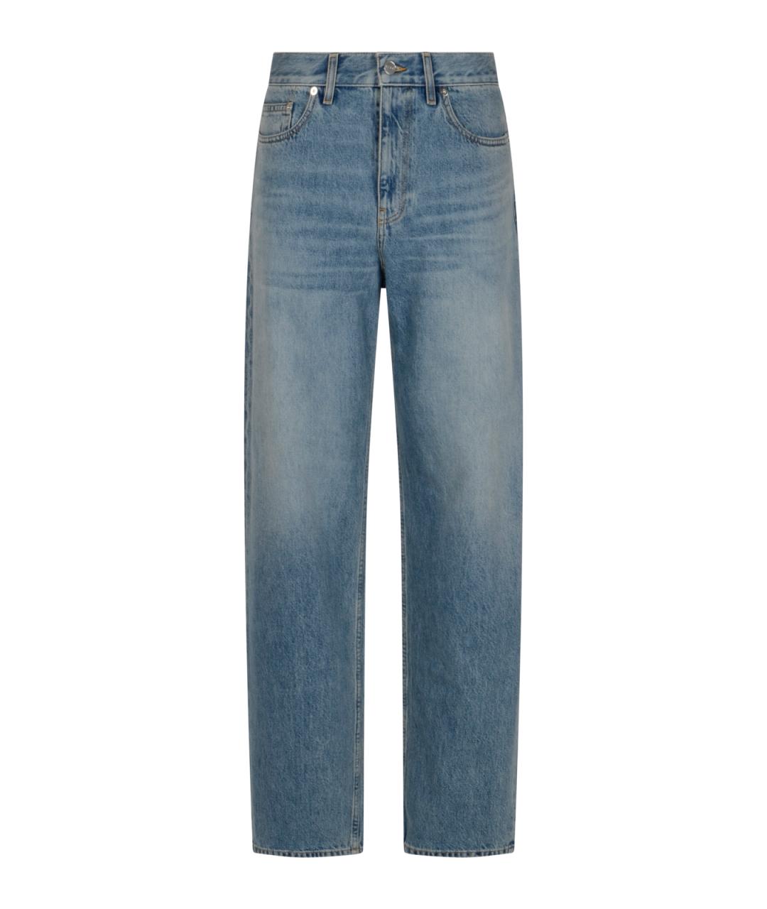 GUCCI Синие хлопковые прямые джинсы, фото 1