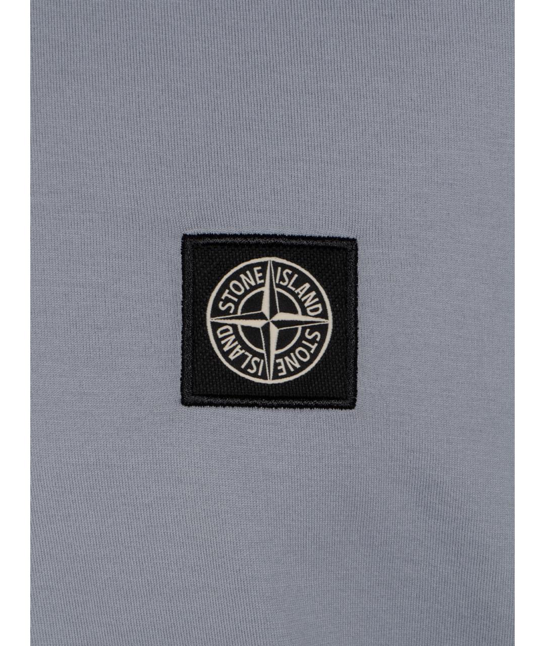 STONE ISLAND Синяя хлопковая футболка, фото 3