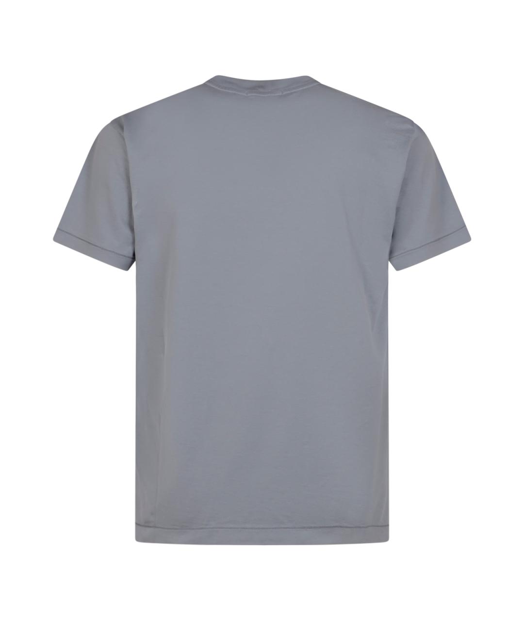 STONE ISLAND Синяя хлопковая футболка, фото 2