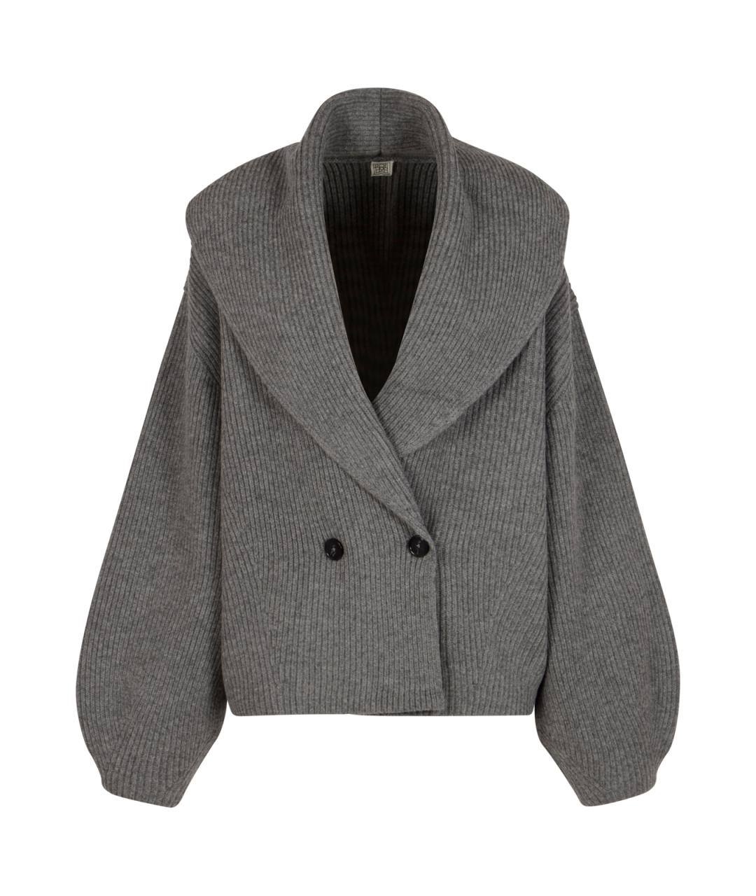 TOTEME Серый шерстяной кардиган, фото 1