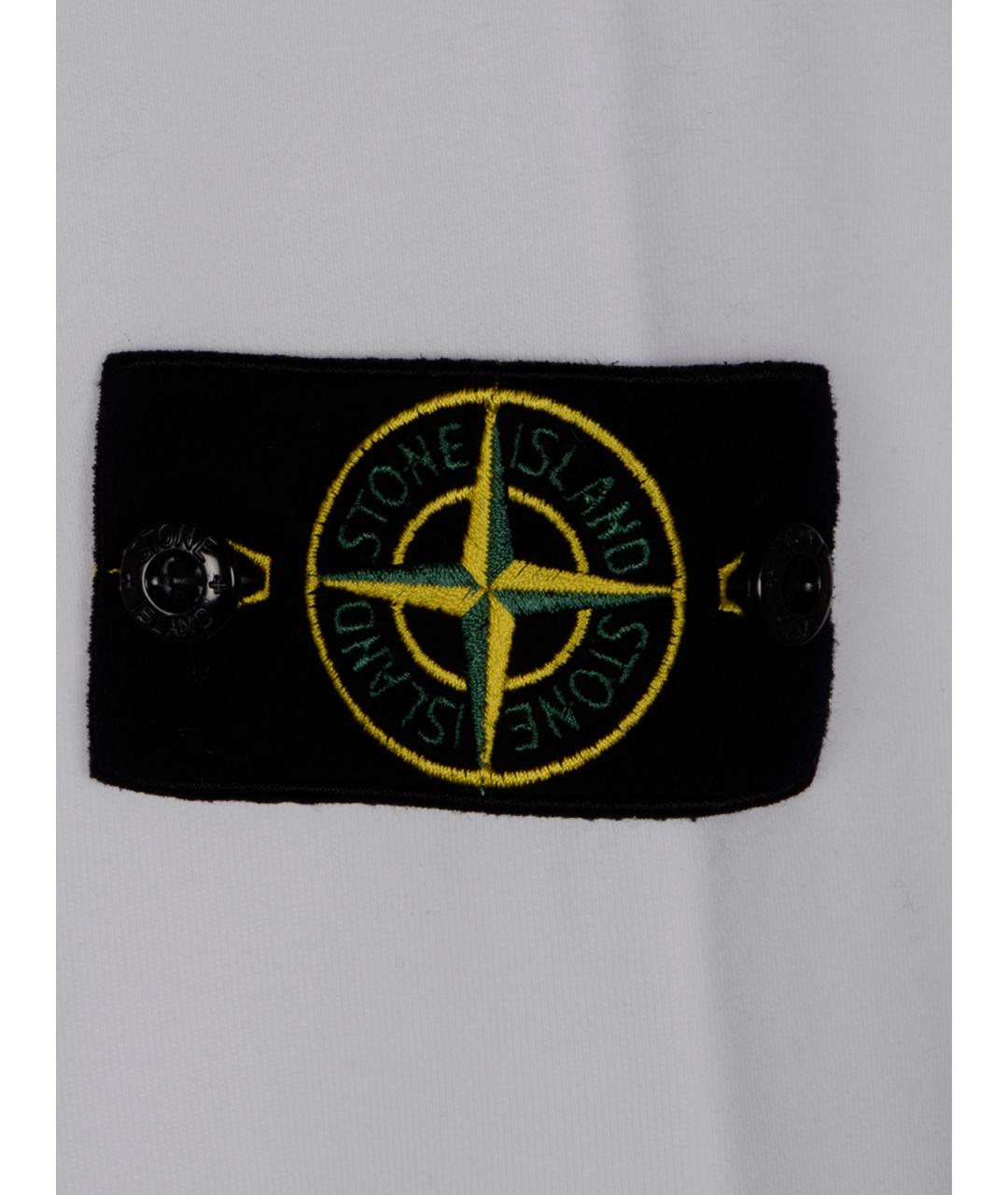 STONE ISLAND Белый хлопковый джемпер / свитер, фото 3
