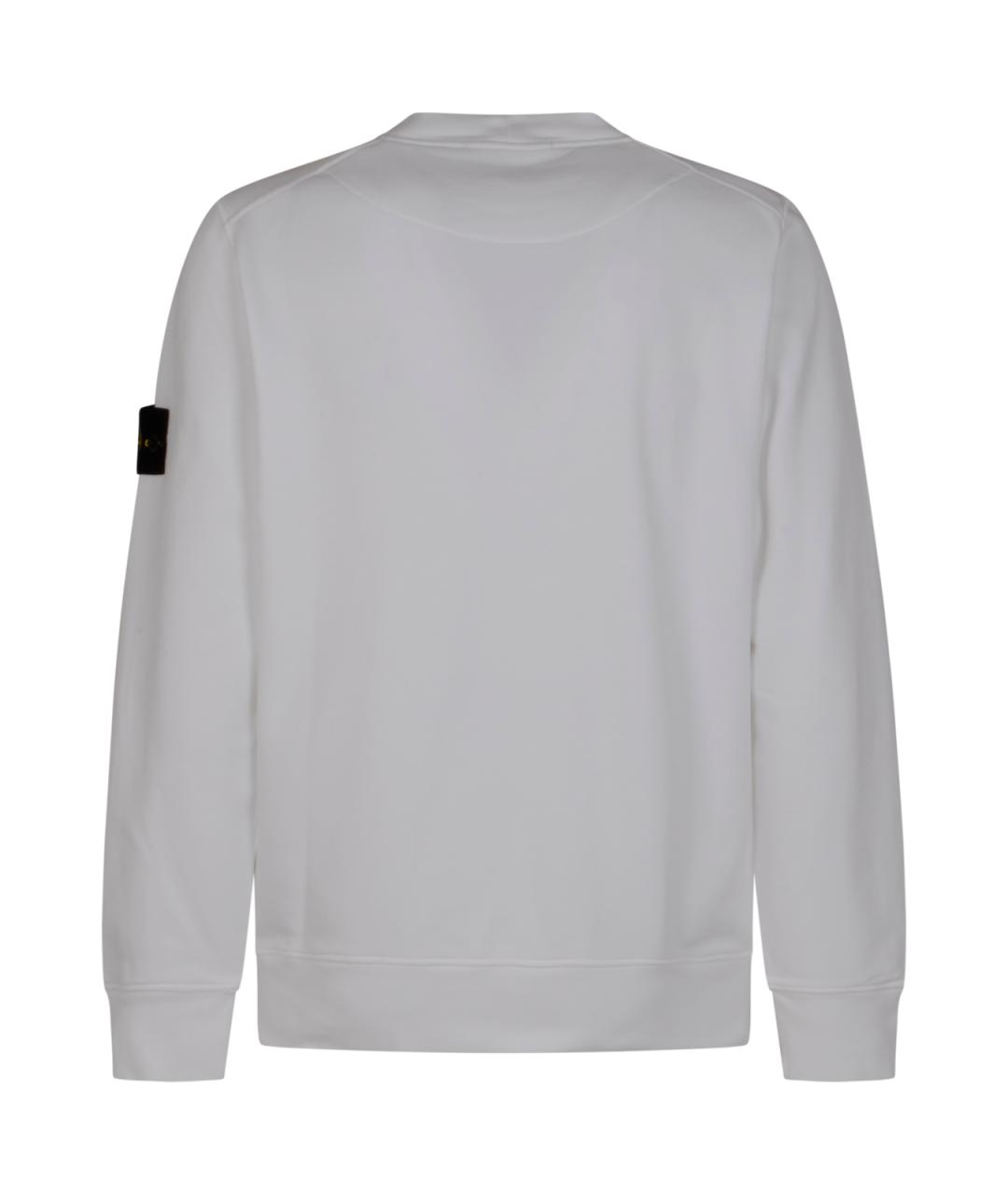 STONE ISLAND Белый хлопковый джемпер / свитер, фото 2