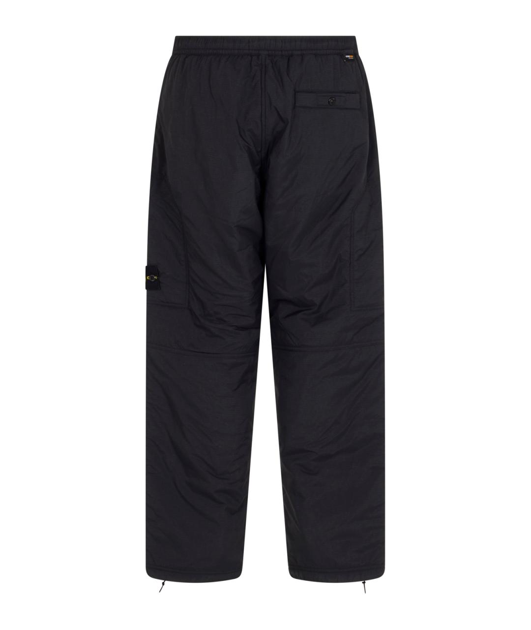 STONE ISLAND Черные полиамидовые повседневные брюки, фото 2