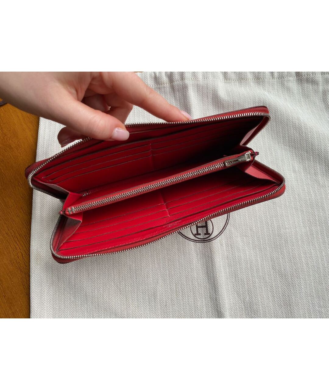 HERMES PRE-OWNED Красный кожаный кошелек, фото 4