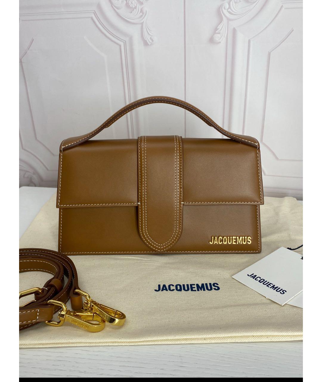 JACQUEMUS Коричневая кожаная сумка через плечо, фото 4