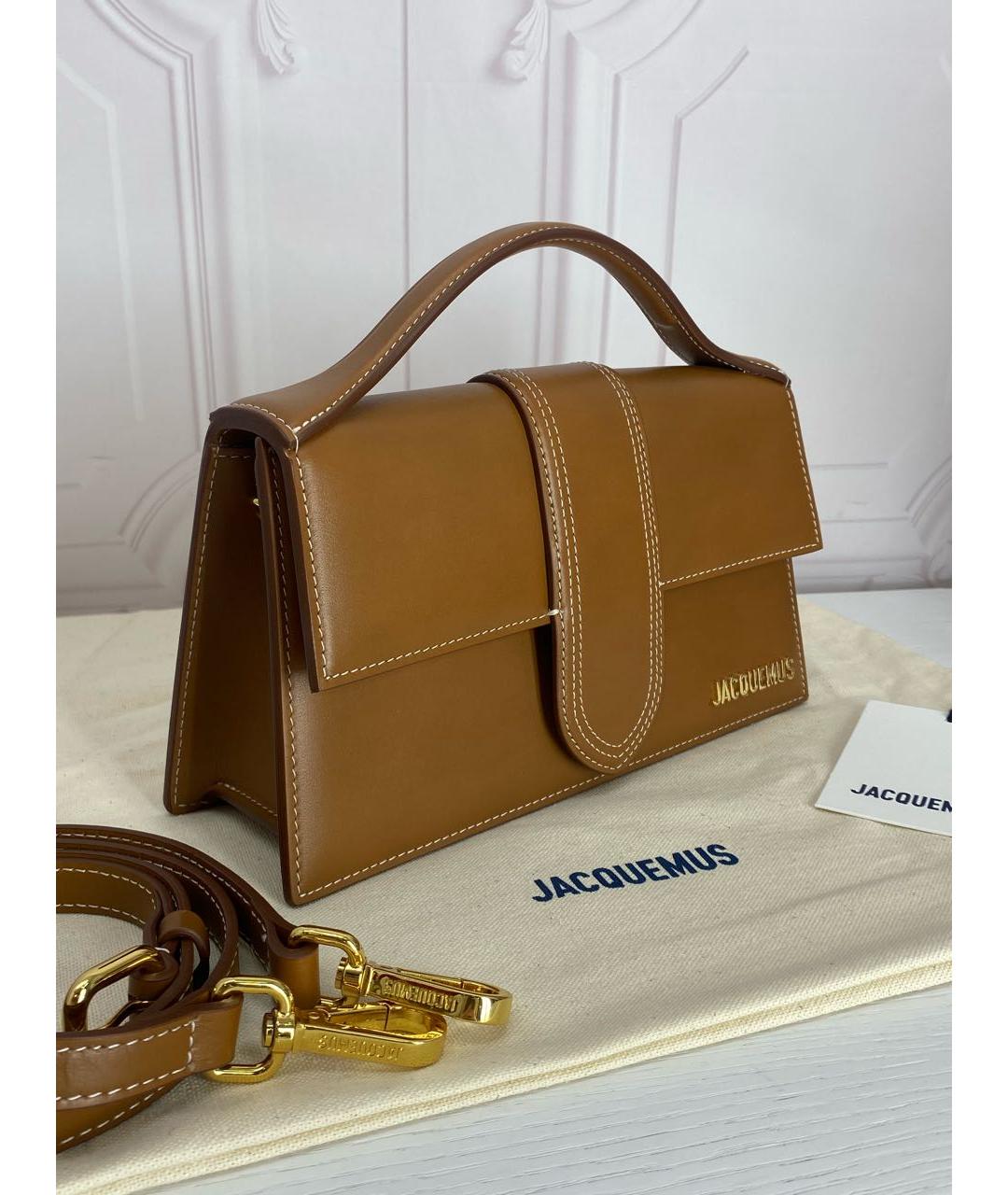 JACQUEMUS Коричневая кожаная сумка через плечо, фото 2