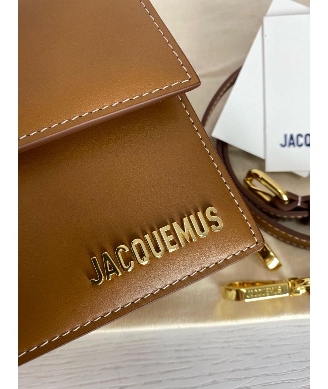 JACQUEMUS Коричневая кожаная сумка через плечо, фото 8