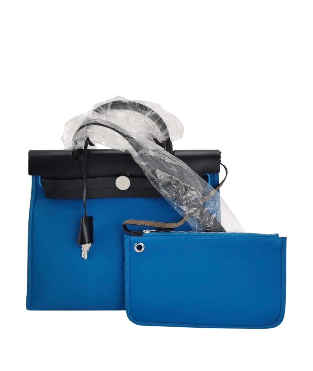 HERMES Синяя тканевая сумка через плечо, фото 1