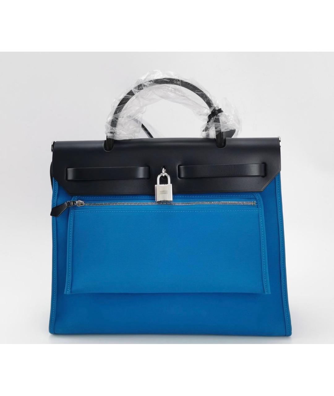 HERMES Синяя тканевая сумка через плечо, фото 3