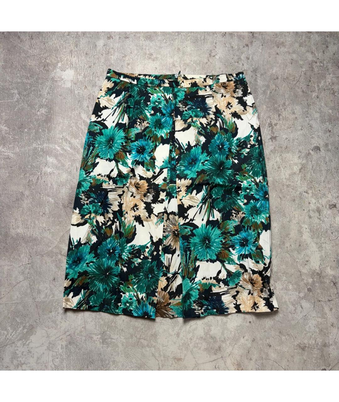 MAX MARA STUDIO Зеленая хлопковая юбка миди, фото 5