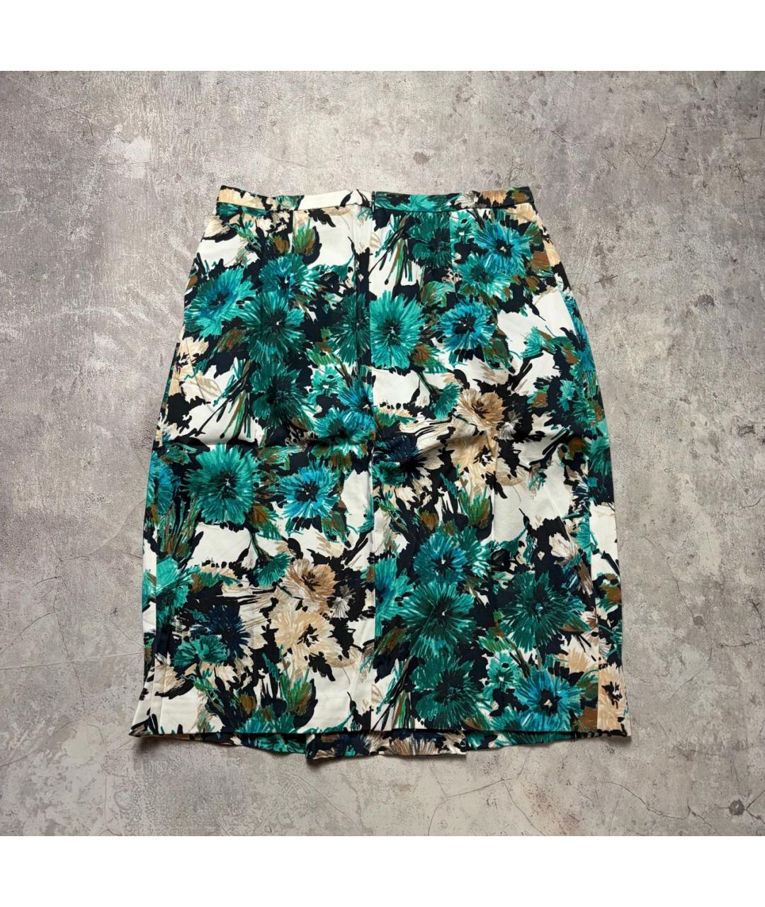 MAX MARA STUDIO Зеленая хлопковая юбка миди, фото 2