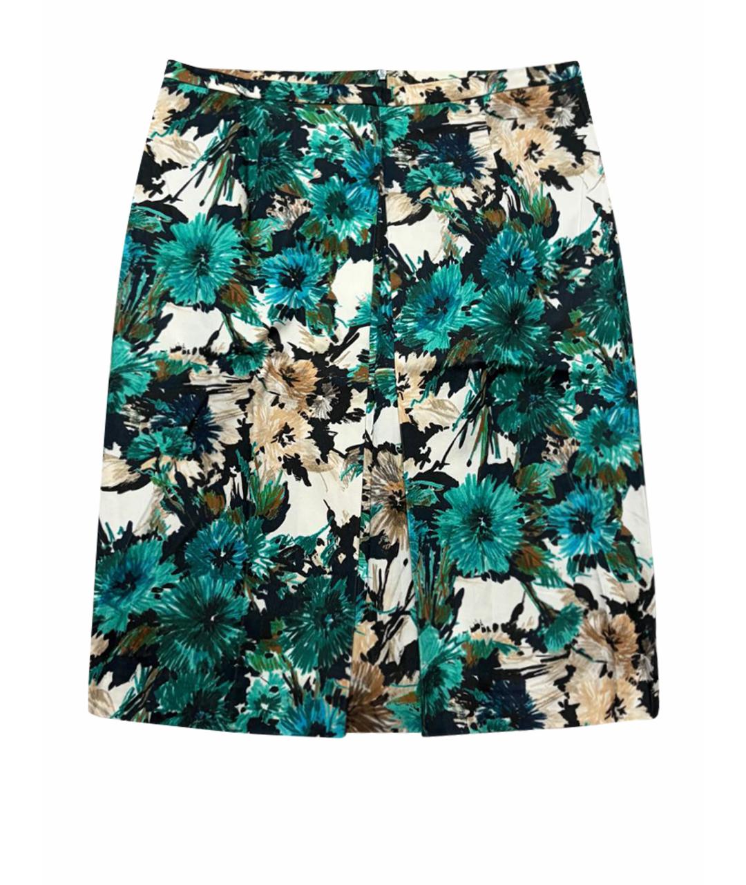 MAX MARA STUDIO Зеленая хлопковая юбка миди, фото 1