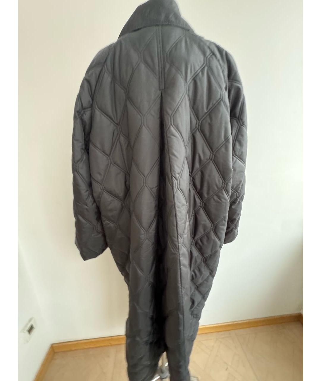 GANNI Черное синтетическое пальто, фото 7