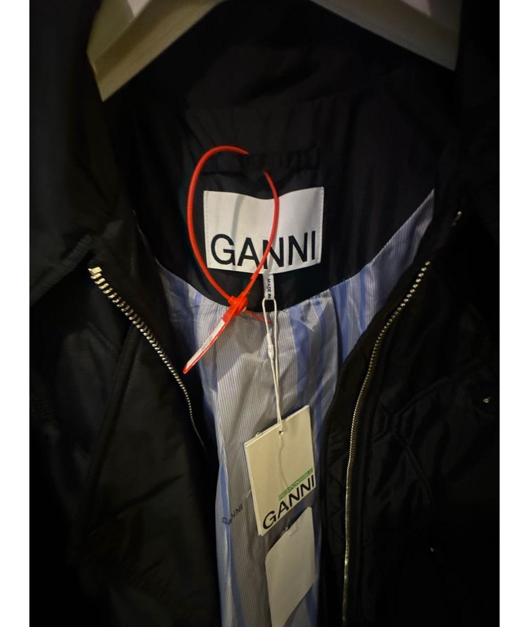 GANNI Черное синтетическое пальто, фото 3