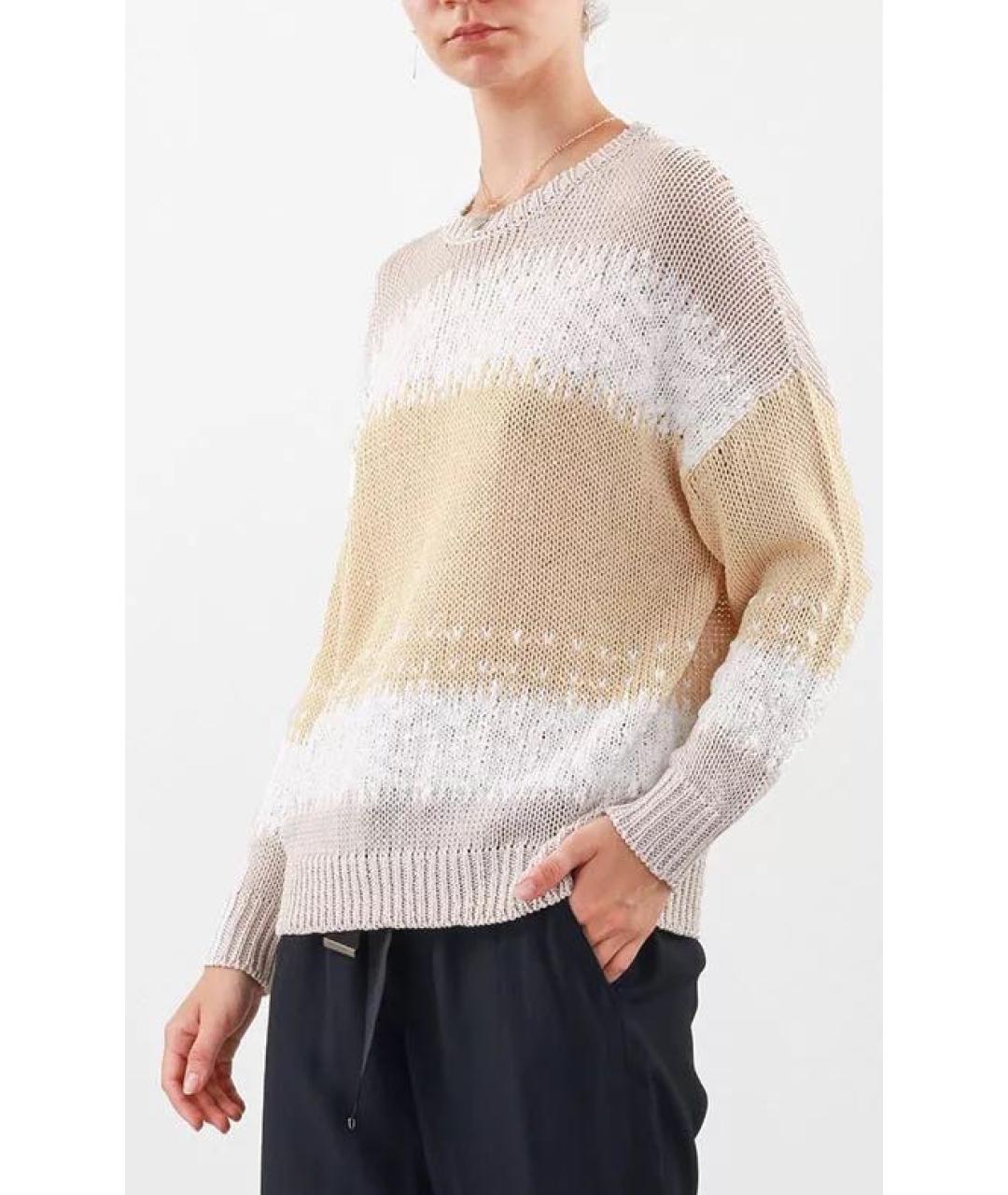 PESERICO Желтый хлопковый джемпер / свитер, фото 2